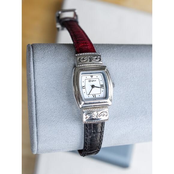 Brighton Vintage Waterford Reversible Watch Red Black Leather Retired 7" Gift - Picture 1 of 10